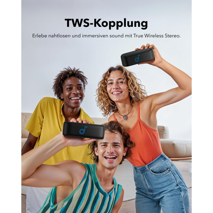 Soundcore Select 2S: Портативна Bluetooth колонка з 20W стерео, BassUp™ та IPX7 захистом (чорний)
