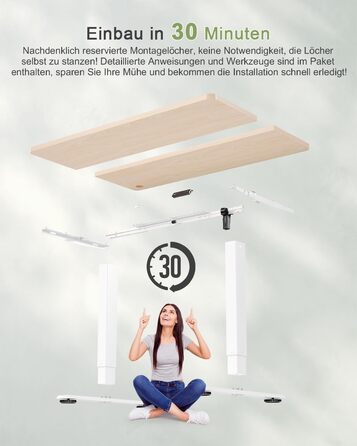 Електричний регульований стіл JUMMICO 80x60 см з USB-портом - ергономічний стіл для роботи та навчання