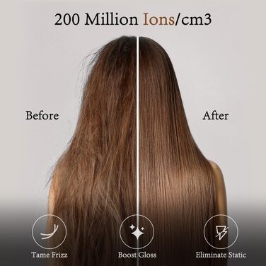 Компактний іонний фен для волосся 2000 Вт, складаний дорожній фен з дифузором та styling-насадкою, швидке сушіння, низький рівень шуму (Чорний)