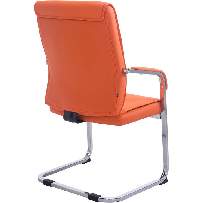 Стілець барний Anubis I помаранчевий, штучна шкіра, до 260 кг, з підлокітниками та захистом підлоги