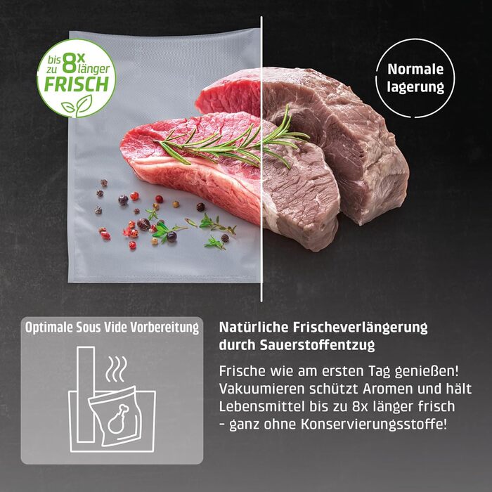 Вакууматор CASO VRH 800 Advanced Pro для продуктів та рідин, насос 20 л/хв, подвійний шов 30 см, корпус із нержавіючої сталі, комплект з пакетами та контейнерами