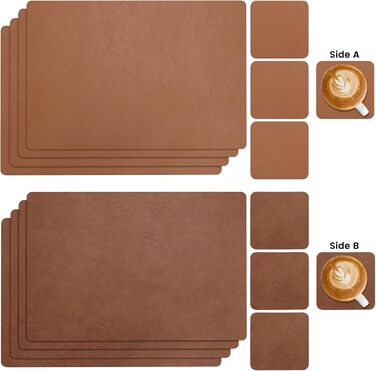 Набір підставок під гаряче YIHELU, 6 шт., штучна шкіра, зелений м'ятний/кремовий, миючіся, антиковзні