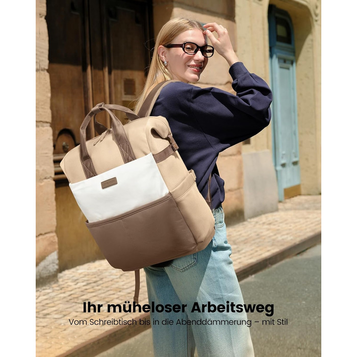 LOVEVOOK Рюкзак для жінок з відділенням для ноутбука 15.6 дюймів, шкільний/туристичний/бізнес, водонепроникний, 15.6 дюймів, 1 Хакі