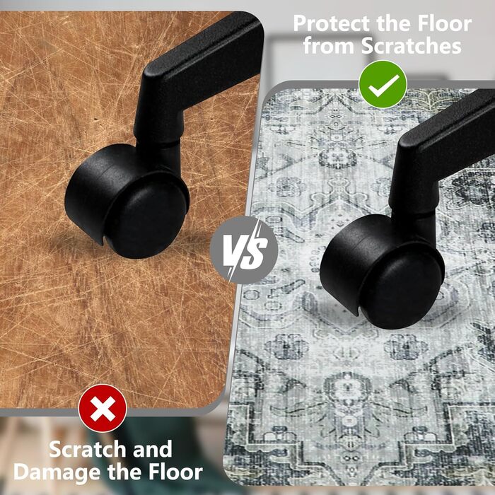 Килимок для підлоги 120x150 см під офісний стілець, для захисту твердої підлоги, Boho стиль, сірий