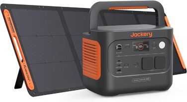 Jackery Explorer 1000: Портативна електростанція з акумулятором 1002Wh, 230V/2000W, USB, QC, для кемпінгу та подорожей (E1000 v2+200W сонячна панель)