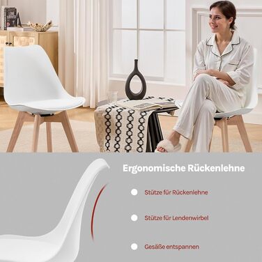 Стільці для їдальні WOLTU, набір 2 шт, з обертанням, з масиву дерева та штучної шкіри, до 100 кг, сучасний дизайн