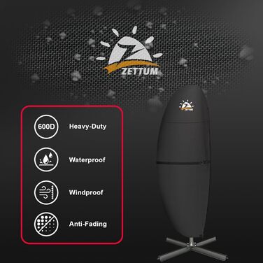 Чохол для парасольки Zettum 3-4 м, водонепроникний, 600D Oxford, захист від УФ, снігу та вітру, 260x42x81/56 см