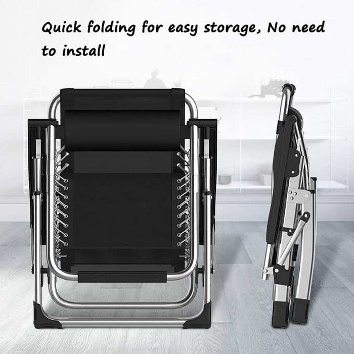 Лежак для відпочинку Klappbar, великий, для саду, патіо, пляжу, басейну, з подушкою, вантажопідйомність 200 кг (срібний)