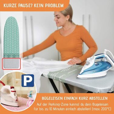 Чохол для прасувальної дошки для парогенератора | Розмір M | Універсальний (до 120x40 см) | Виготовлено в ЄС | Підходить для парових станцій | Чохол для прасування | Mint Visby (М'ятний)