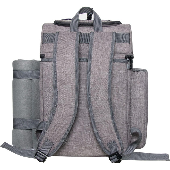 Набір для пікніка на 2 особи Hap Tim: рюкзак з аксесуарами, ковдра, столовий приладдя, сірий