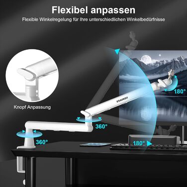 Стійка для мікрофона Aokeo AK-55 для столу, біла - для Yeti, Snowball, HyperX, Elgato