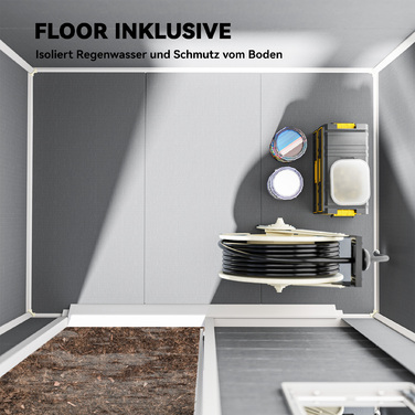 Гаражний бокс 1,9 м² 182 x 121 x 200 см. Садовий вокс з похилим дахом, підлогою та замикаючими дверима.