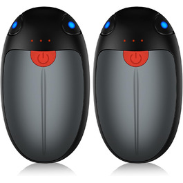 Електричні грілки для рук VTHW 2 шт. - перезаряджувані, USB, 20 годин тепла, 3 рівні температури, для спорту та артриту (Сірий)