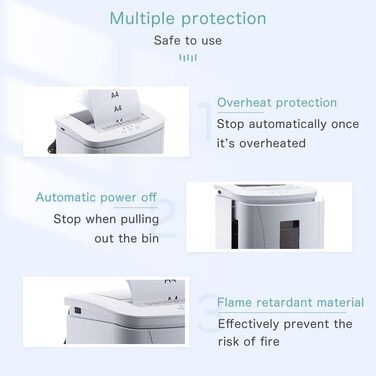 Шредер для паперу iOCHOW з автоматичним подаванням: знищення 150 аркушів, мікроріз, рівень безпеки P-4, тихий професійний шредер, час роботи 30 хвилин, з висувним контейнером 25 л