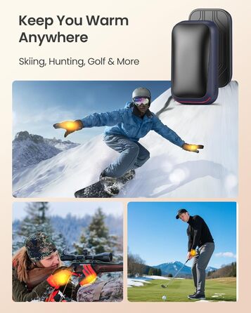 Електричний грілка для рук Gaiatop 2 шт. з магнітом, 4000mAh, USB, багаторазовий, швидкий нагрів 3s, 3 режими, компактний, для рукавичок, подарунок для чоловіків та жінок (блакитний)