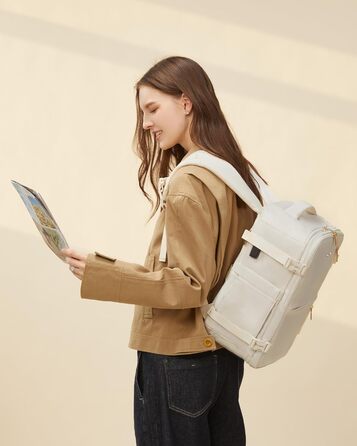 Рюкзак LOVEVOOK для ручної поклажі 40x30x20, дорожній рюкзак для жінок та чоловіків, ручна поклажа, рюкзак для подорожей 24л для 14-дюймового ноутбука, рюкзак-валіза з USB для роботи, бізнес-подорожі (40 x 20 x 25 см (14 дюймів), Бежевий)