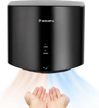 Електричний автоматичний сушар для рук Modunful, настінний, 1200W, чорний