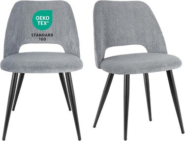 Набір з 4-х обідніх стільців з витонченою спинкою, сірого кольору, з м'яким сидінням, для кухні, вітальні, спальні. Набір з 4 шт.