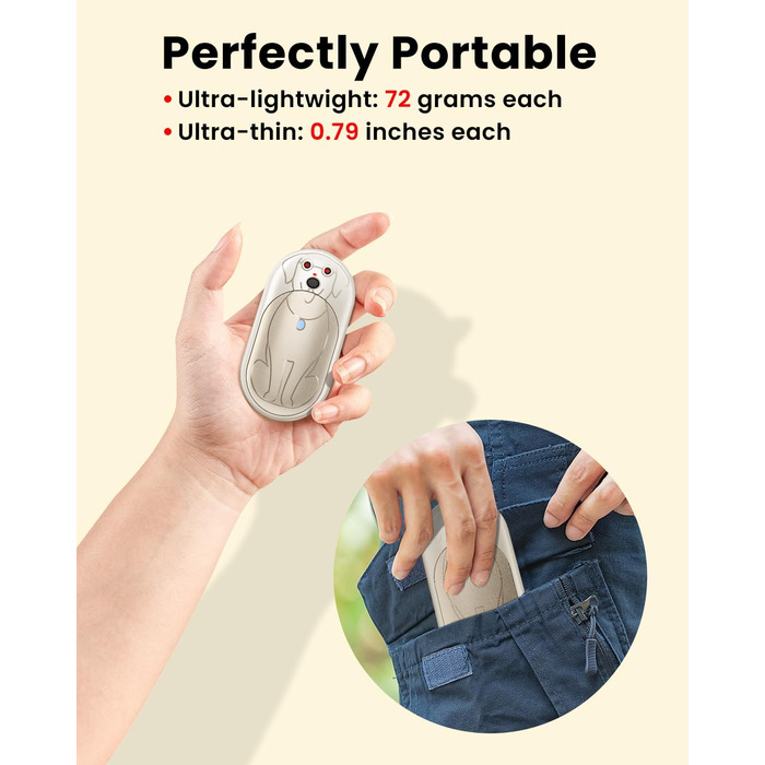 Електричний грієчка для рук Miaton 6000mAh - багаторазовий, портативний нагрівач для рук, кемпінг, подарунок