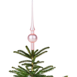 Джек Різдвяна ялинка мереживо Тюрінгського скла 28 см мереживо ручної видувки крижаний лак глянсовий матовий, Колір (Рожевий матовий)