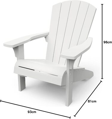 Пластикове крісло Keter Allibert Troy Adirondack, антрацит, для саду, тераси та балкона, 93x81x96.5 см, стійке до погодних умов