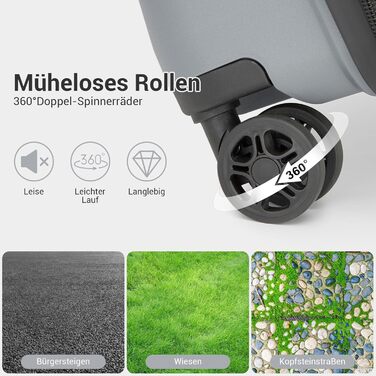 Чемодан KONO середнього розміру з жорстким корпусом, PP, з 4 колесами, розширюваний, легкий, з тримачем для напоїв та TSA замком (зелений, L)