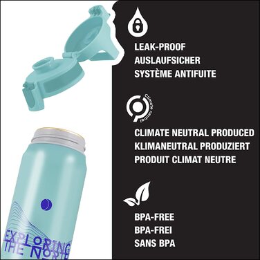 Алюмінієва пляшка для пиття SIGG - WMB Pathfinder-сертифікована з нульовим викидом вуглецю-підходить для газованих напоїв-Герметична-легка-не містить бісфенолу А - 1л льодовикова одиночна
