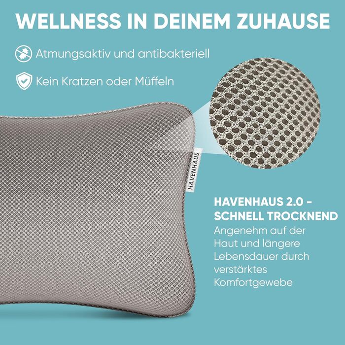 Преміум подушка для ванни сірого кольору | Подушка для ванни швидковисихаюча з великими присосками для надійного кріплення | Подушка для ванни з можливістю прання | Подушка для оптимального розслаблення шиї, сірого кольору