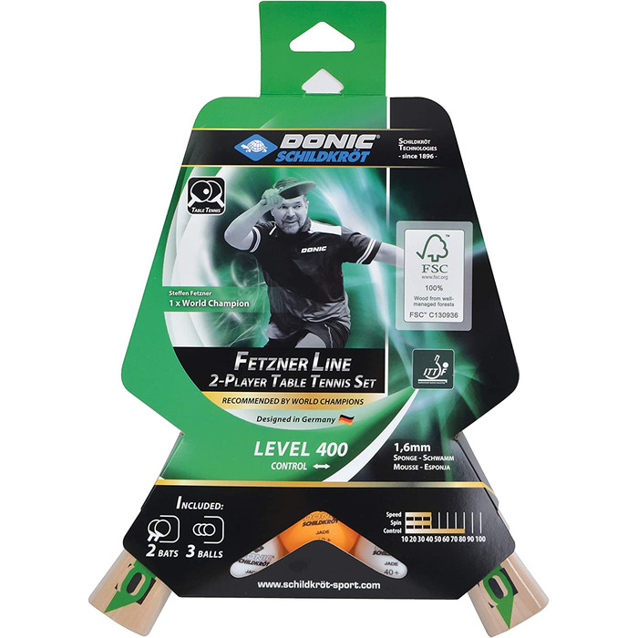 Комплект tt для черепах Donic FETZNER 400 FSC в картонній упаковці універсального розміру