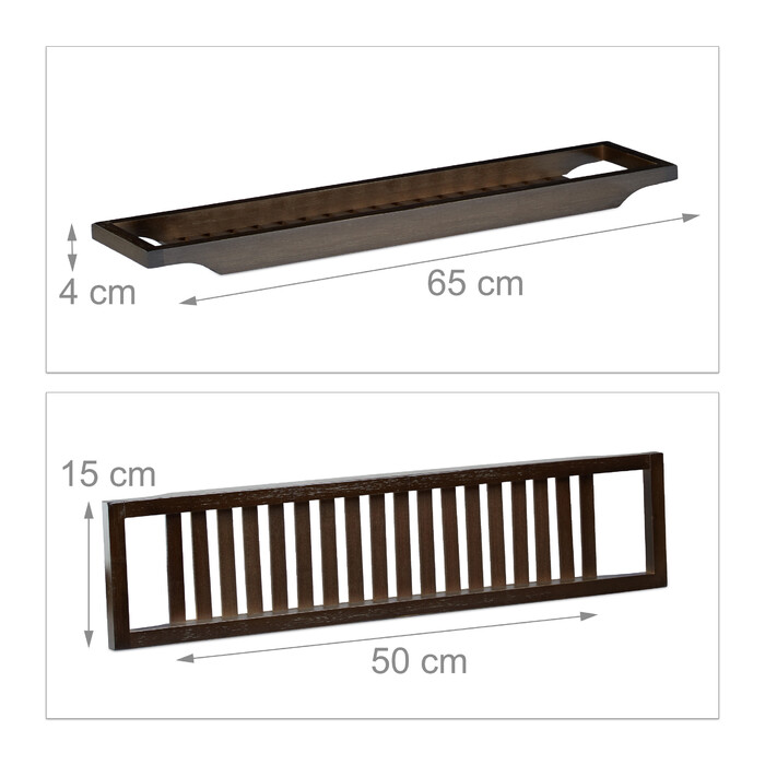 Полиця для ванни Relaxdays Бамбук Коричневий Лакований