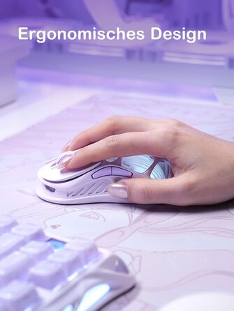 Миша ігрова GravaStar Mercury M1 Pro: 26000 DPI, 4K, PAW3395, 88г, Bluetooth/2.4G, RGB, 5 кнопок – Градієнт Чорний (Фіолетовий)