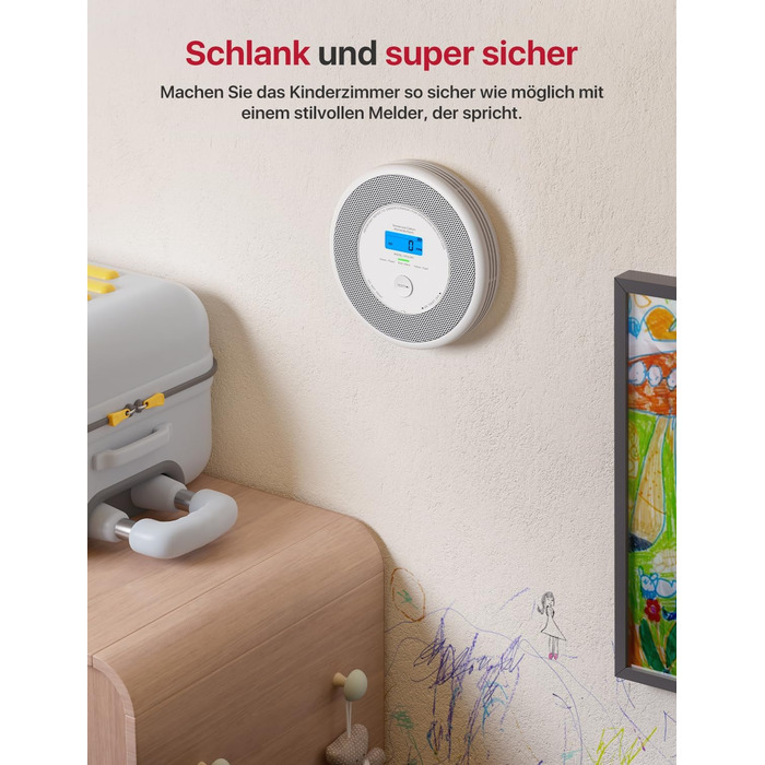 Датчик диму та CO X-Sense з Wi-Fi, голосовий сповіщення та визначенням місця розташування, 2-в-1, з базовою станцією SBS50, XP0A-MR11