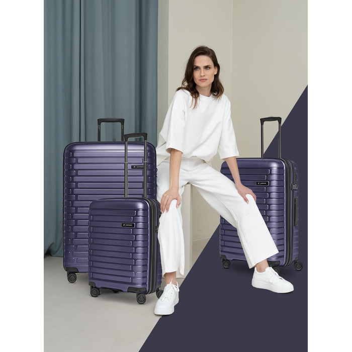 Набір валіз Pactastic 3 шт. з поліпропілену | Розширюваний, 4 колеса, TSA-замок | Для жінок та чоловіків (Collection 04)