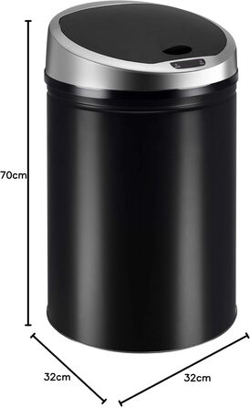 Сміттєве відро Ribelli з датчиком - автоматичне відкривання/закривання, 50 літрів, чорний