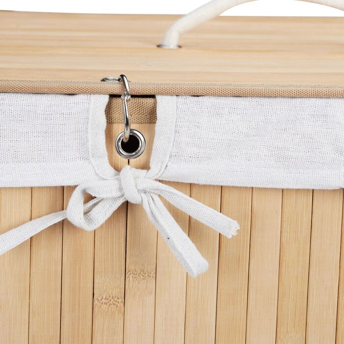 Кошик для білизни Relaxdays з бамбука та кришкою