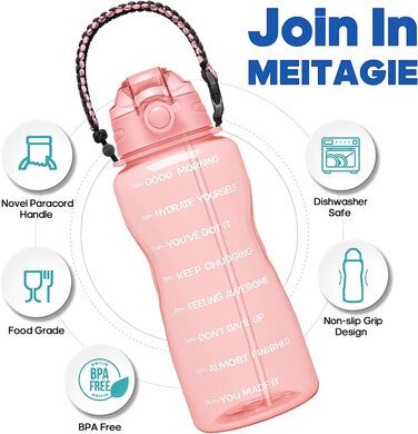 Спортивна пляшка для води з відмітками часу MEITAGIE 3,8 л BPA Free