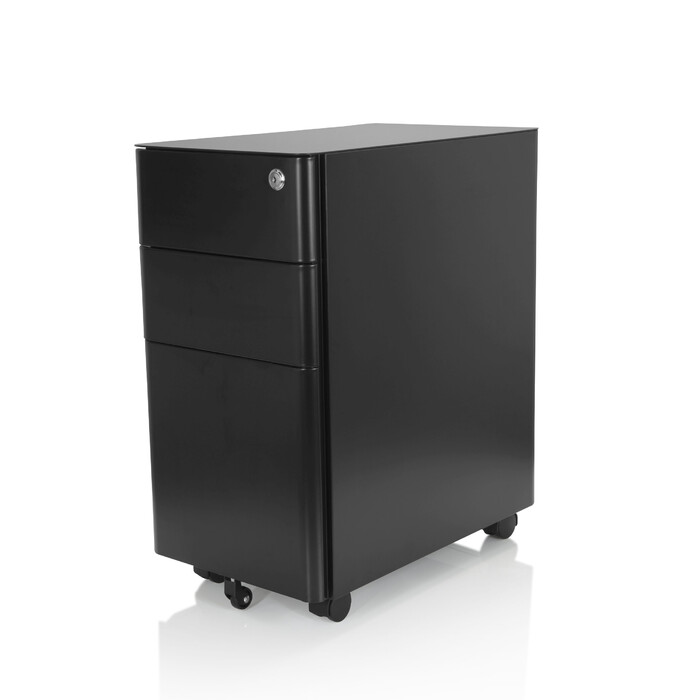 Контейнер на колесах COLOR I, метал чорного кольору, hjh OFFICE