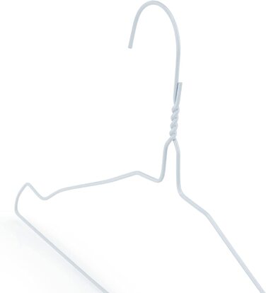 Дротяна вішалка для одягу 41 см біла з відступами дротяна вішалка для одягу металева вішалка для одягу (20)