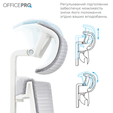 Крісло офісне OfficePro Elegant OC660-W-LG-LG