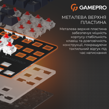 Дротова механічна клавіатура GamePro Genesis Metallic (MK110B) 87% Red switches