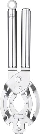 Відкривачка для банок та пляшок RÖSLE, нержавіюча сталь, з отвором для підвішування, срібна