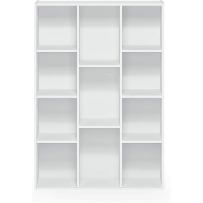 Відкрита книжкова шафа Furinno з 11 відділеннями, 23,88 x 73,91 x 105,92 см 23,88 x 73,91 x 105,92 см Білий