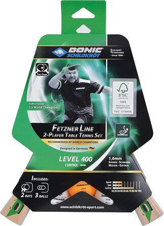 Комплект tt для черепах Donic FETZNER 400 FSC в картонній упаковці універсального розміру