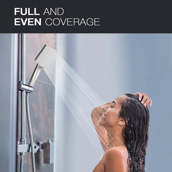 Насадка для душу Newentor з 6 режимами, велика, економна, високого тиску, золота (без шланга)