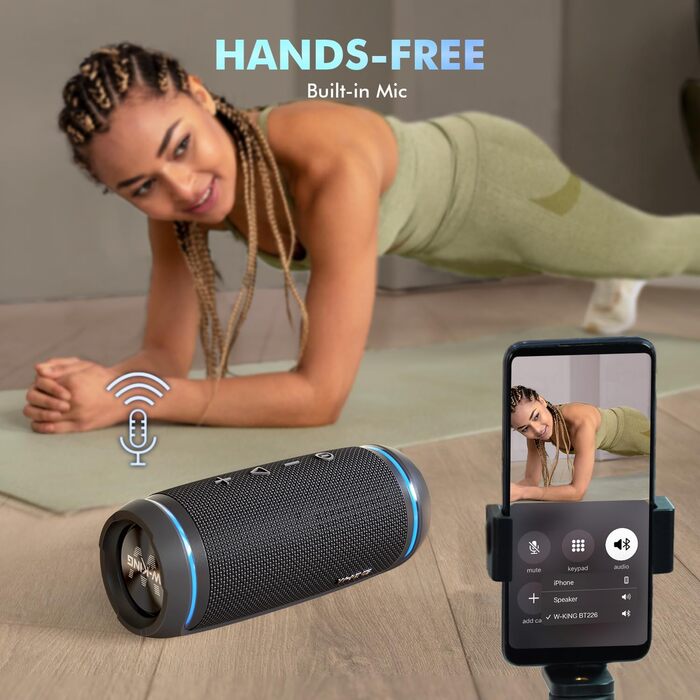 W-KING Портативна Bluetooth Колонка 36W з 360° Звуком, IPX6 Водовідштовхування, AUX, 30 годин роботи, для дому, відпочинку, подорожей та гольфу