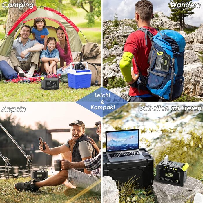 Портативна електростанція MARBERO M82 88Wh: Сонячний генератор з LED ліхтариком, 230V AC, 120W, для кемпінгу, подорожей, дому та надзвичайних ситуацій