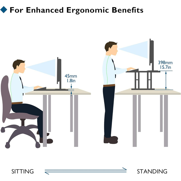 Стіл-трансформер BONTEC: регульована висота, платформа 67x47 см, до 8 кг