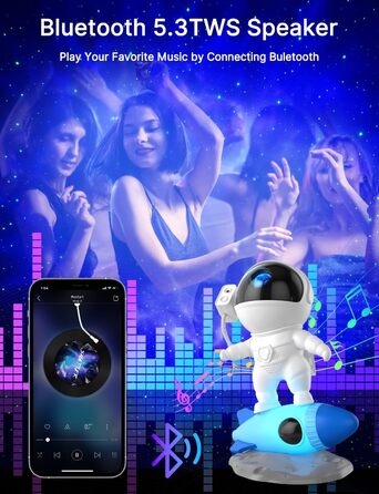 Світлодіодний проектор Mexllex Galaxy Starry Sky з таймером/динаміком Bluetooth для дітей (дистанційне керування)