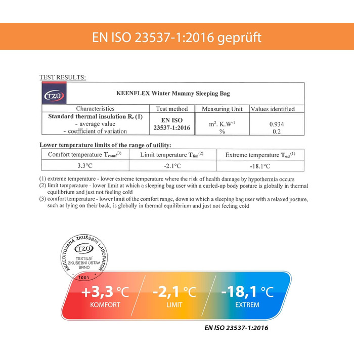 Спальний мішок KeenFlex 3-4 сезони, +7.2°C до -23.4°C, 1500г/2150г, літній та зимовий, для туризму, машинне прання