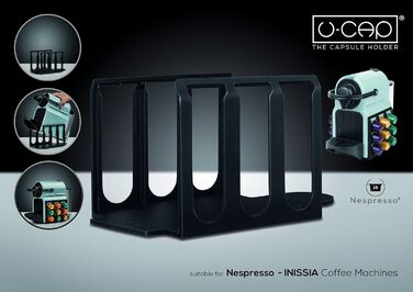 Тримач для капсул Nespresso® PIXIE/PIXIE CLIPS (з чеком!) Сумісний з Nespresso INISSIA, чорний